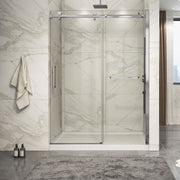 Zitta Piazza 2.0 Shower door 60", in alcove, in brushed nickel DP26000ASTC41