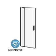 Kalia DISTINK with KaliaProtek 36''x77'' 2-Panel Pivot Shower Door Duraclean Glass with Film for Alcove Inst. (Reversible) Matte Black DR1738-160-005
