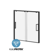 Kalia IKONIK Bypass with KaliaProtek 2-Panel Bypass Sliding Bathtub Door Clear Duraclean Glass with Protective Film 60''x60'' Reversible Matte Black DR1954-160-005