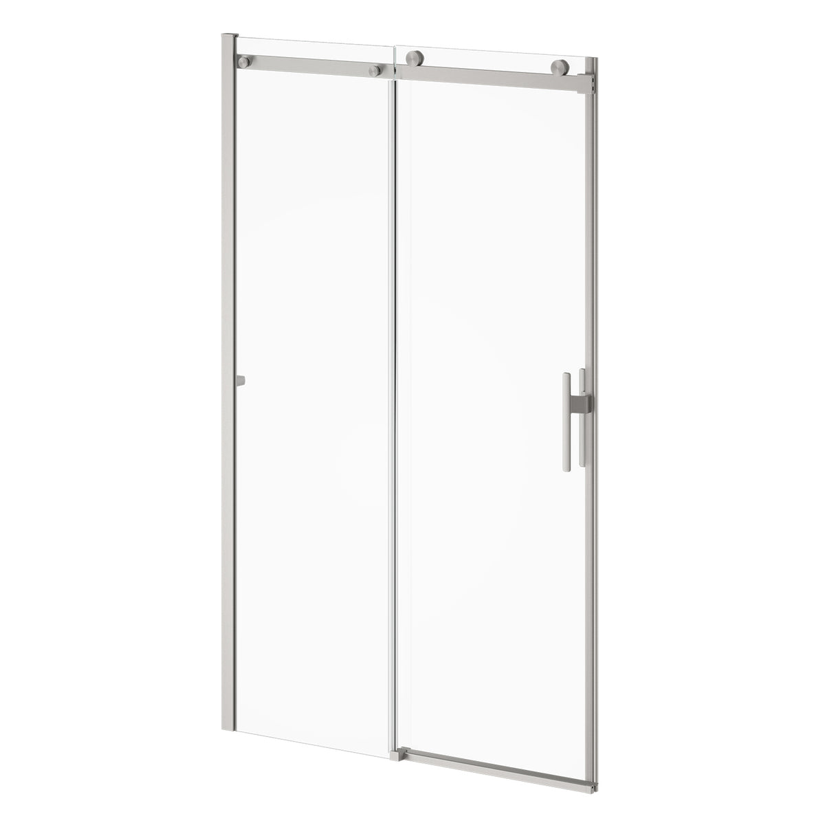 Kalia KONCEPT EVO with KaliaProtek 48''x77'' Sliding Shower Door Duraclean Glass with Protective Film - Fixed Panel and Mobile Panel for Alcove Installation (Reversible) Pure Nickel DR2130-125-005