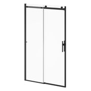 Kalia KONCEPT EVO with KaliaProtek 48''x77'' Sliding Shower Door Duraclean Glass with Protective Film - Fixed Panel and Mobile Panel for Alcove Installation (Reversible) Matte Black DR2130-160-005