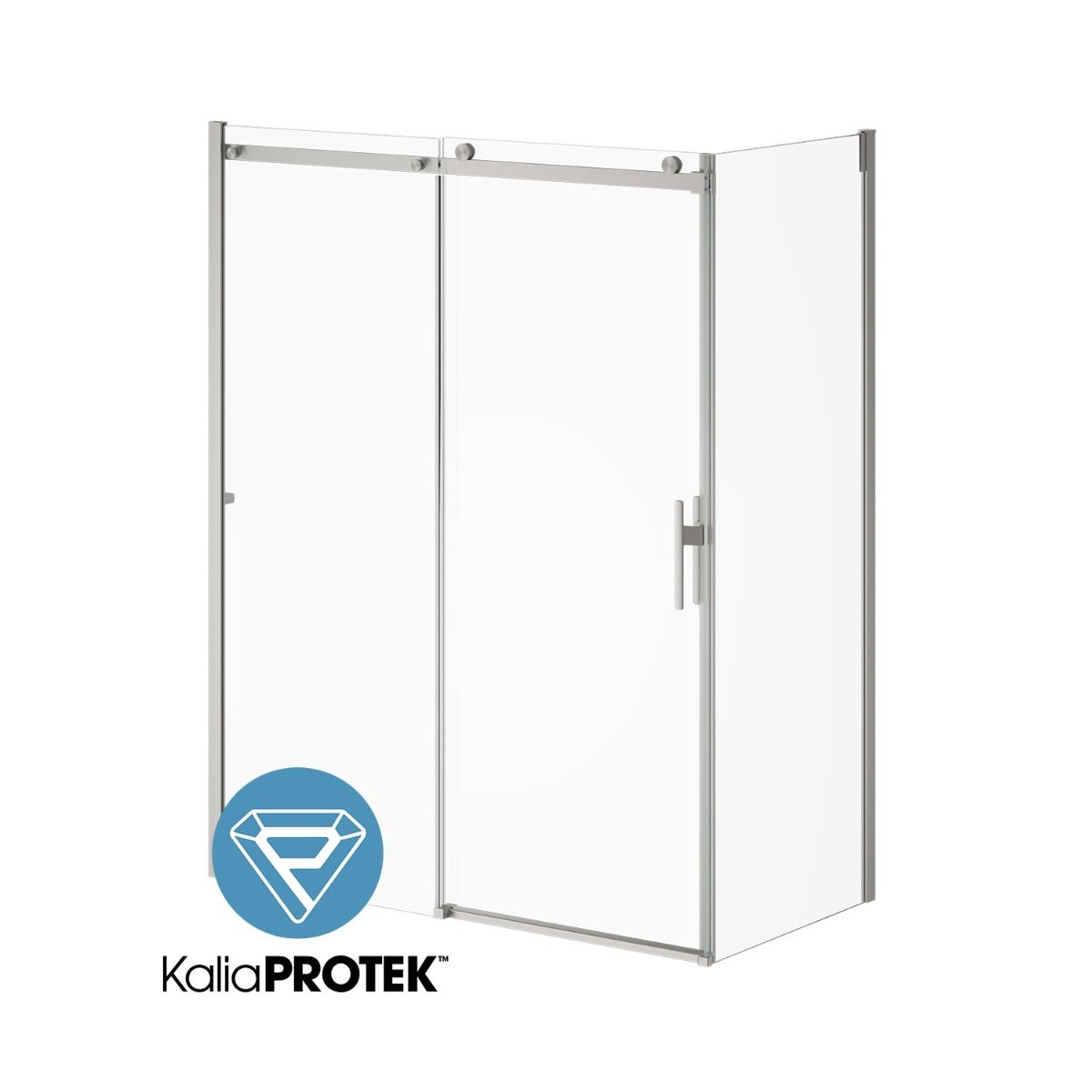 Kalia KONCEPT EVO with KaliaProtek 60''x77'' Sliding Shower Door Duraclean Glass with Protective Film - Mobile Panel for Alcove Installation (Reversible) DR2132-005