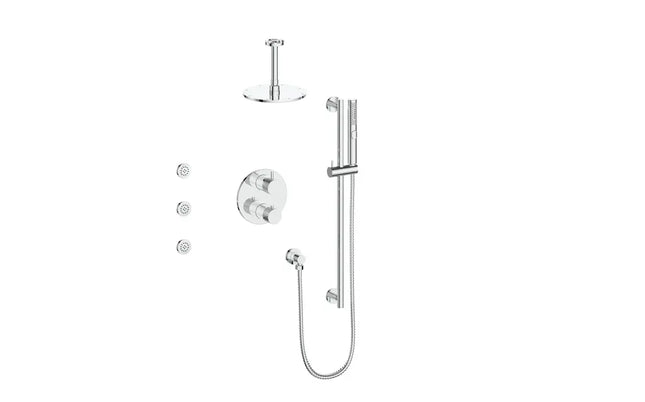 DRAVA 3-WAY TH SHOWER KIT WITH BODY JETS AND 6" CEILING ARM N/A - Plumbing Market
