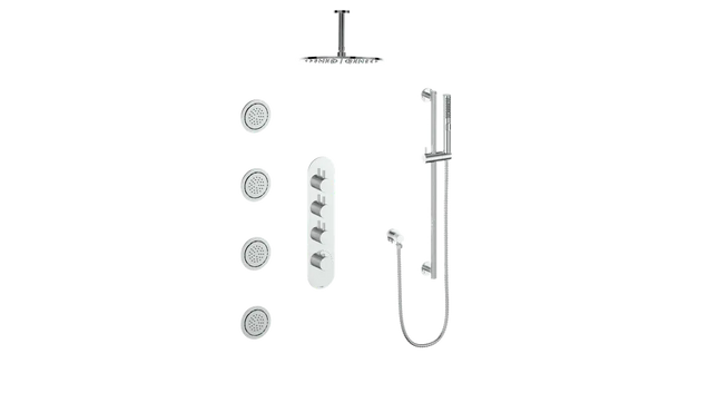 DRAVA 3-WAY TH SHOWER KIT WITH BODY JETS AND 6" CEILING ARM N/A - Plumbing Market
