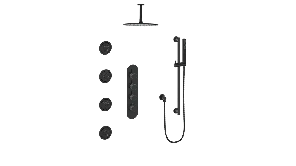 DRAVA 3-WAY TH SHOWER KIT WITH BODY JETS AND 6" CEILING ARM N/A - Plumbing Market