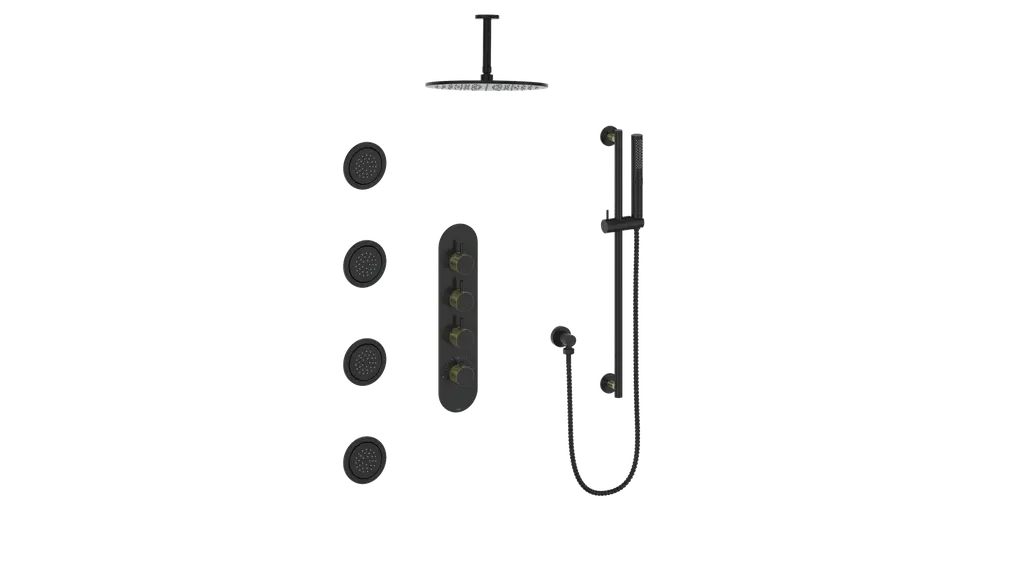 DRAVA 3-WAY TH SHOWER KIT WITH BODY JETS AND 6" CEILING ARM N/A - Plumbing Market
