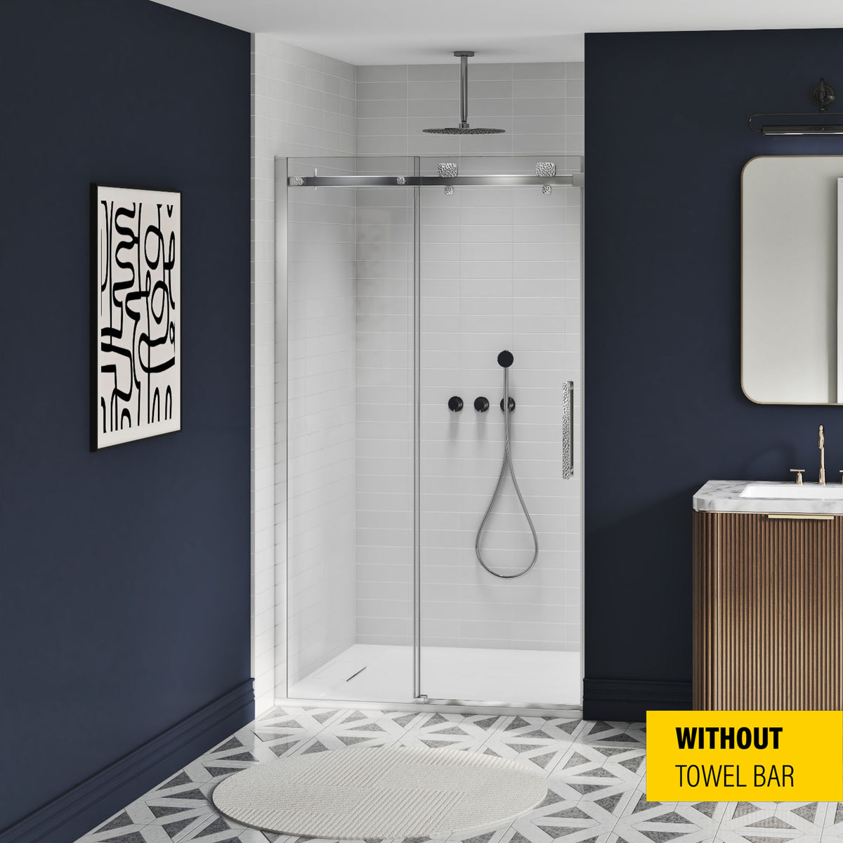 Zitta Stile Shower door 48", in alcove, in chrome DS14800ASTC21