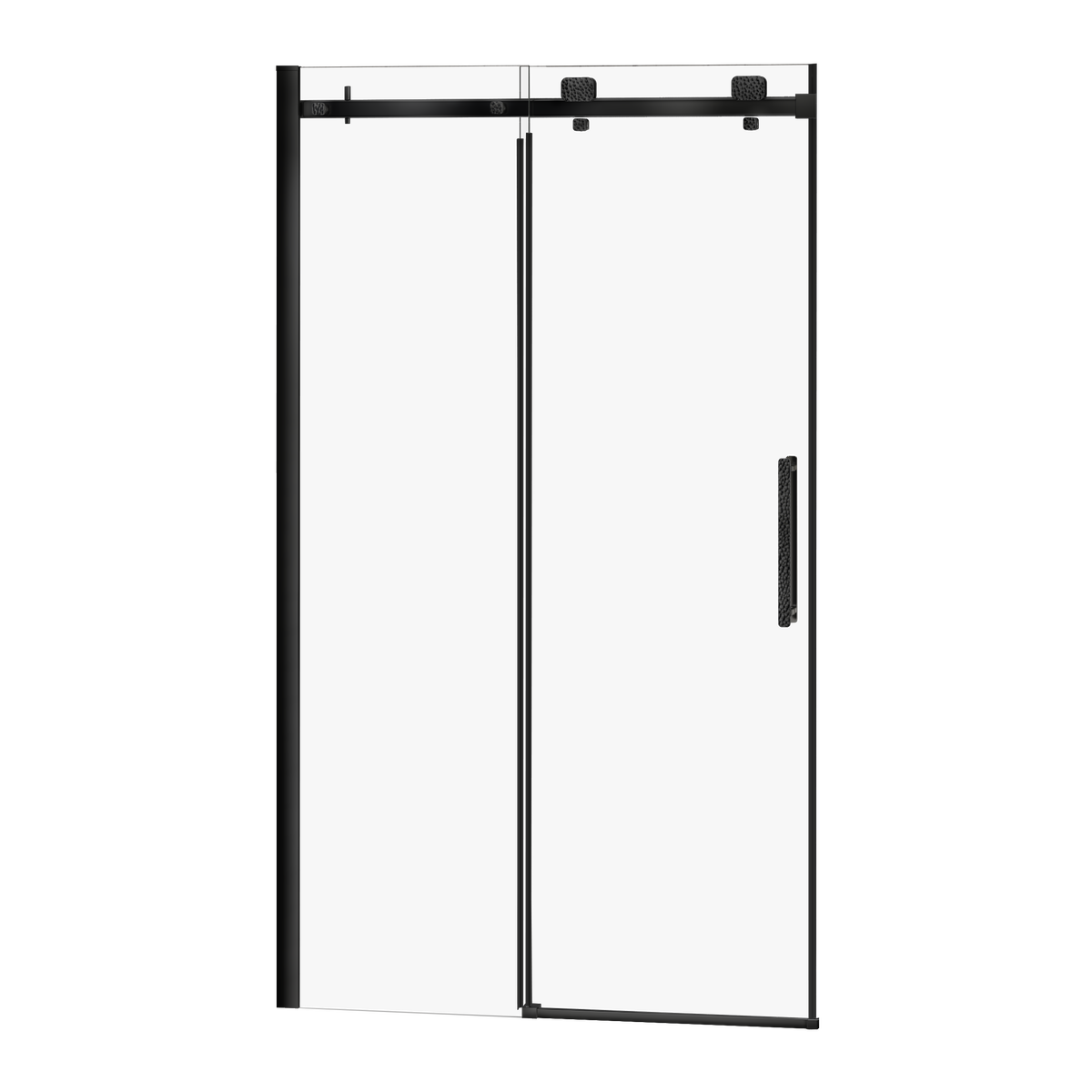 Zitta Stile Shower door 48", in alcove, in matte black DS14800ASTC71