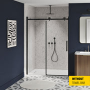 Zitta Stile Shower door 60", in alcove, in matte black DS16000ASTC71