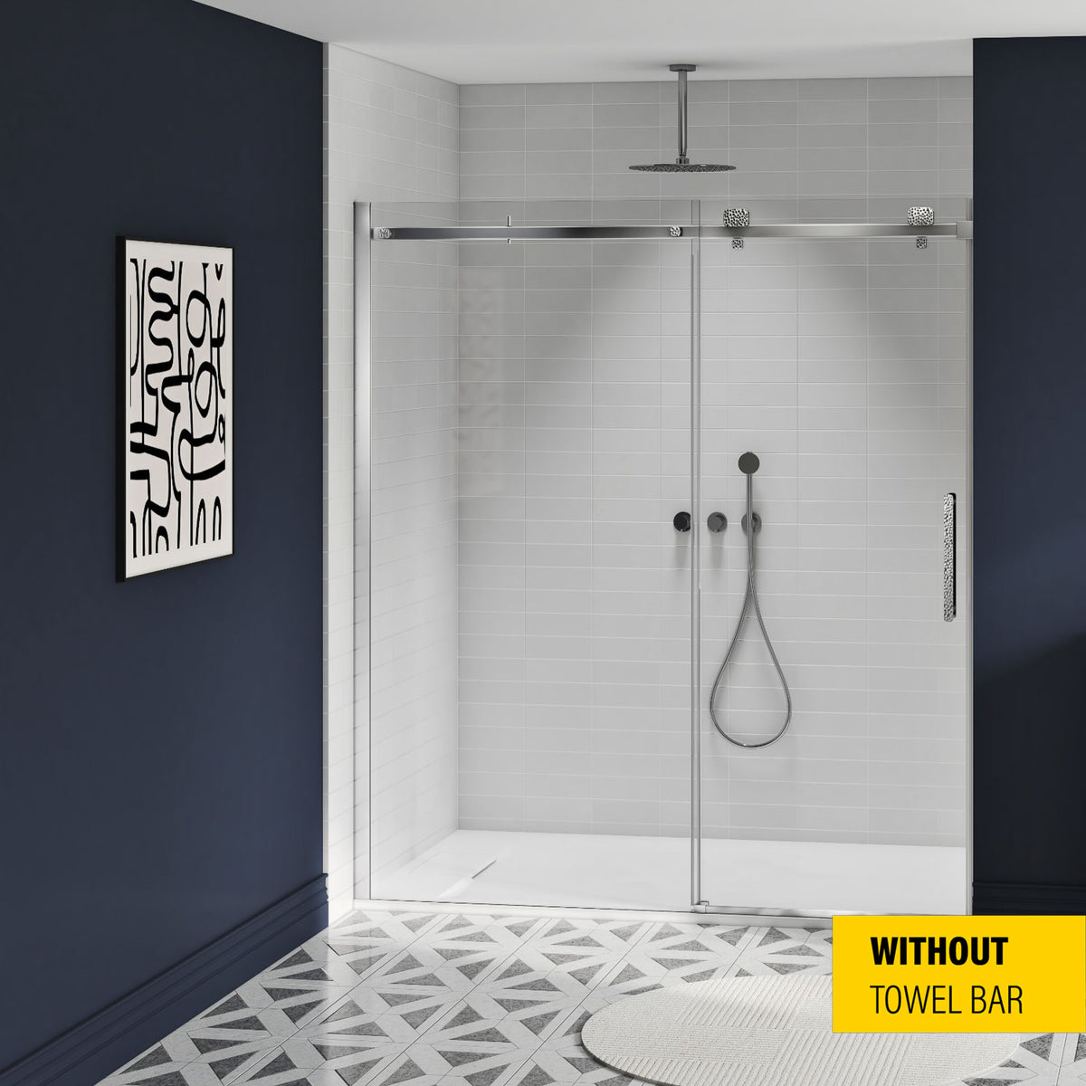 Zitta Stile Shower door 72", in alcove, in chrome DS17200ASTC21