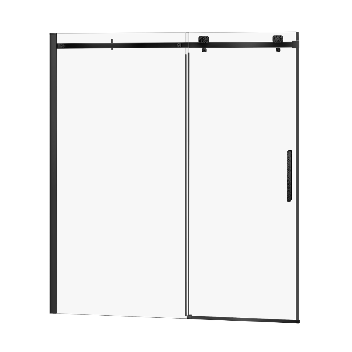 Zitta Stile Shower door 72", in alcove, in matte black DS17200ASTC71