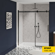 Zitta Stile Shower door 72", in alcove, in matte black DS17200ASTC71