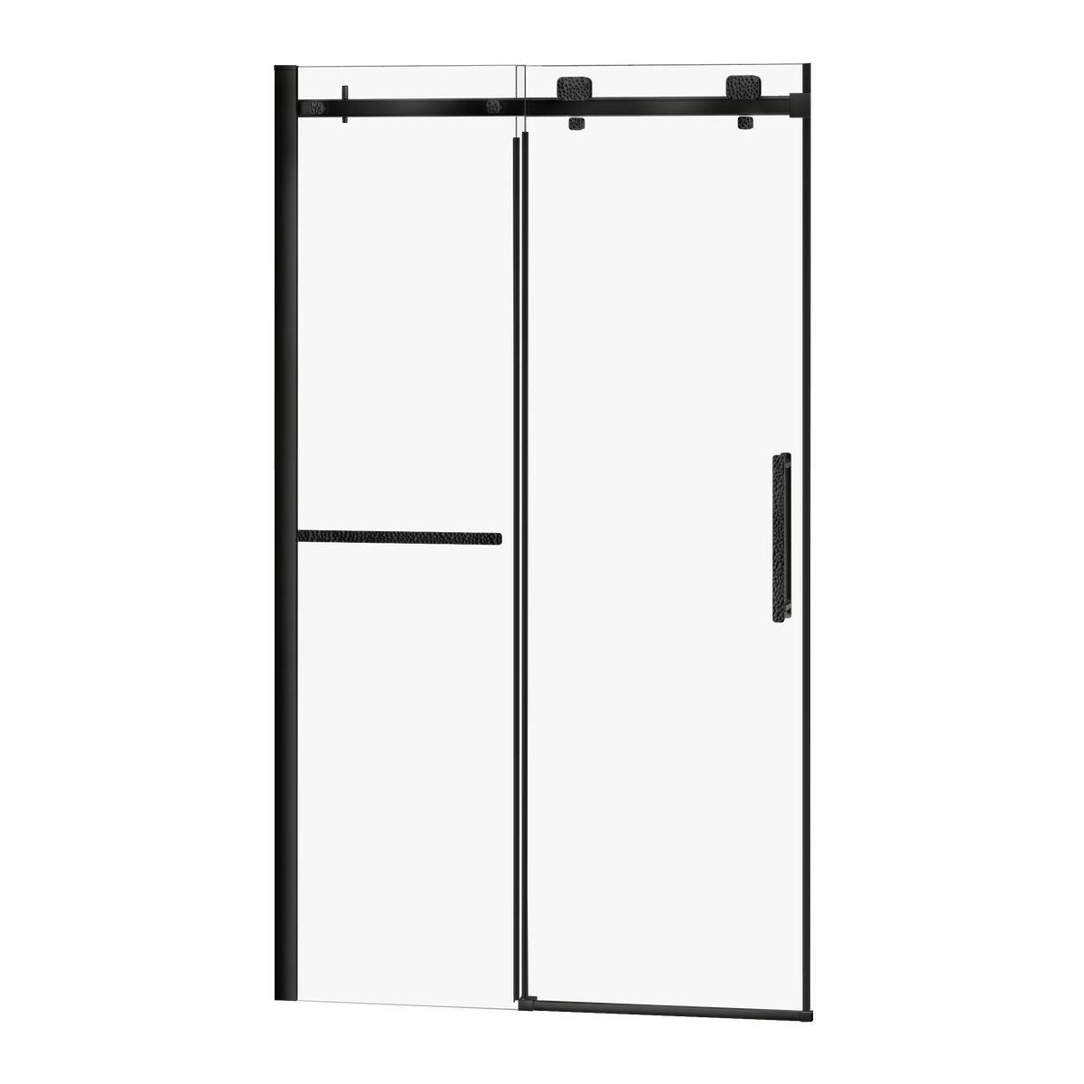Zitta Stile Shower door 48", in alcove, in matte black DS24800ASTC71