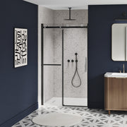Zitta Stile Shower door 48", in alcove, in matte black DS24800ASTC71