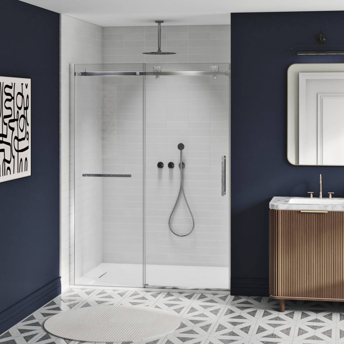 Zitta Stile Shower door 60", in alcove, in chrome DS26000ASTC21