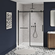 Zitta Stile Shower door 60", in alcove, in matte black DS26000ASTC71