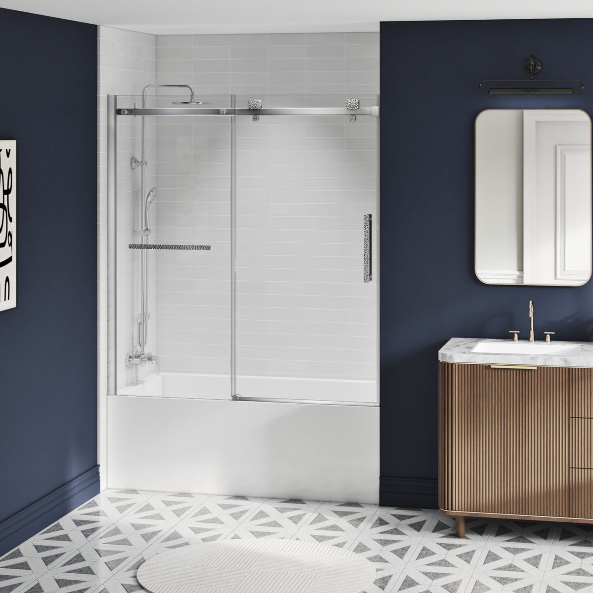 Zitta Stile Bathtub door 60", in alcove, in chrome DS26000BSTC21