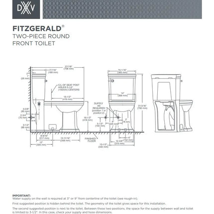 DXV Fitzgerald Two Piece Chair Height Round Front Toilet With Seat - Plumbing Market