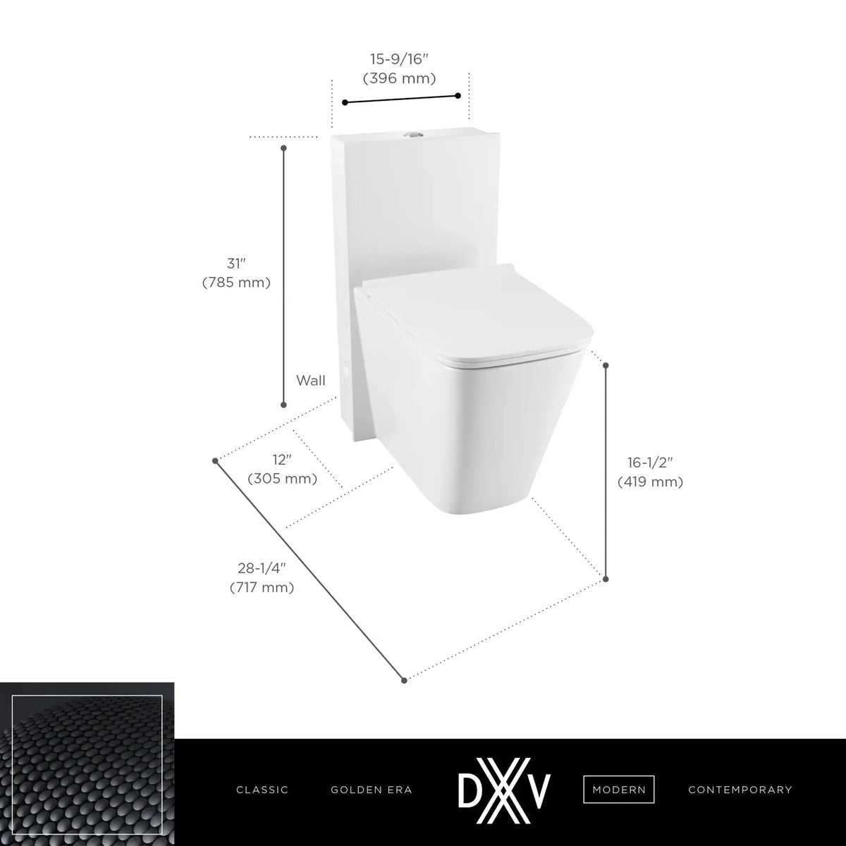 Dxv Modulus Commode DXV Modulus One-Piece Chair Height Elongated Toilet with Seat ...