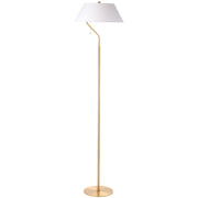 Dainolite 1 Light Aged Brass Floor Lamp with White Shade