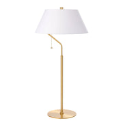 Dainolite 1 Light Aged Brass Table Lamp with White Shade