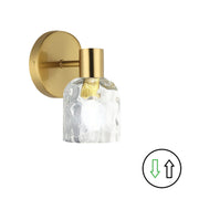 Dainolite 1 Light Aged Brass Wall Sconce w/ Clear Water Glass