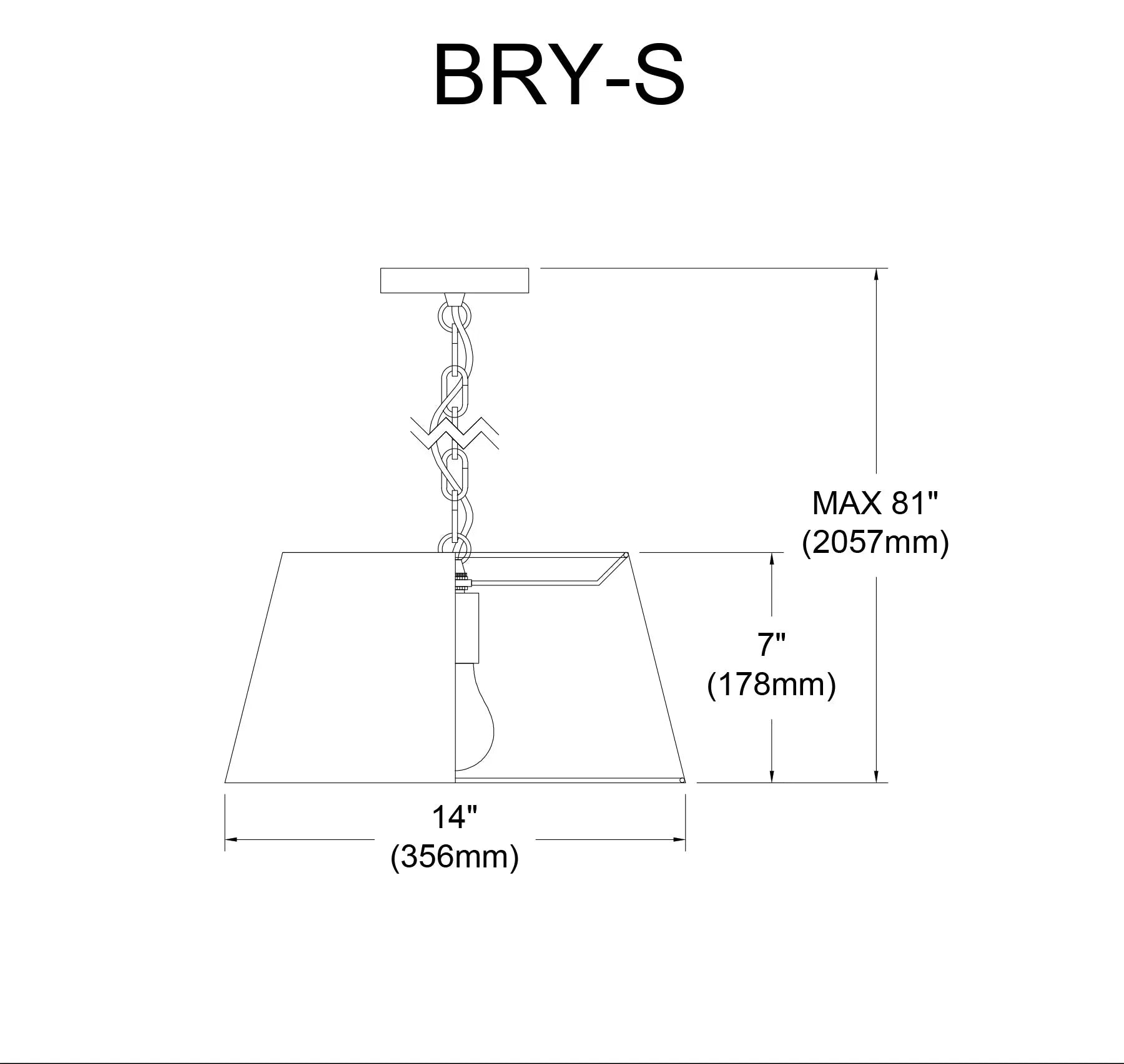 Dainolite 1 Light Brynn Small Pendant, Black/Silver Shade, Black