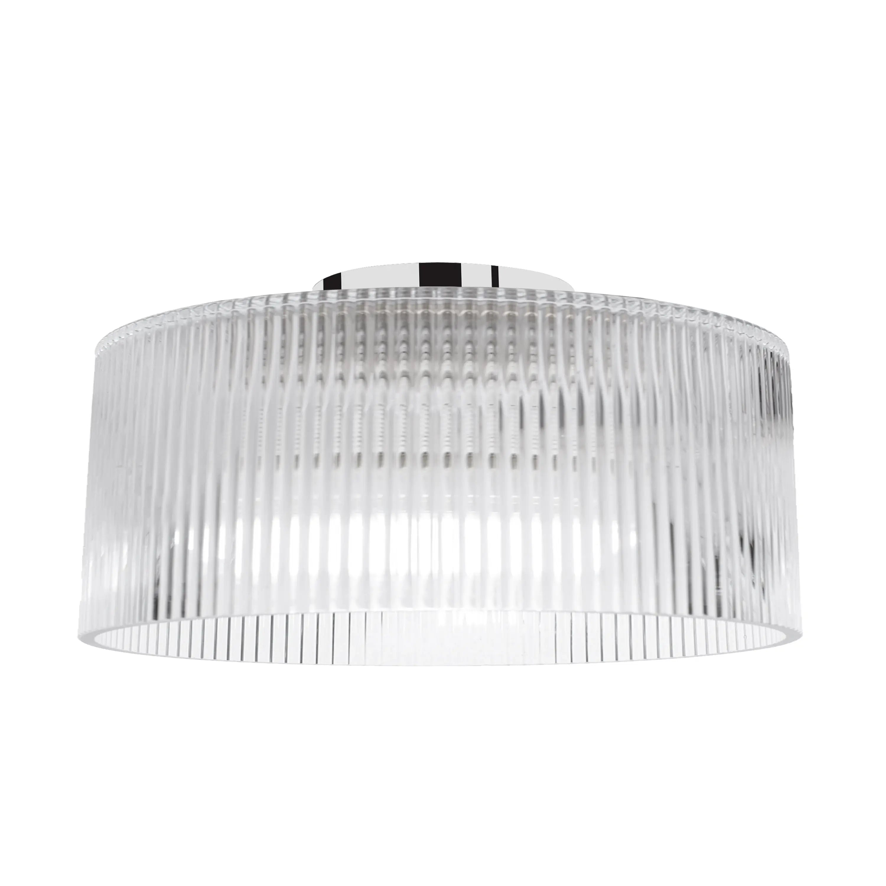 Dainolite 1 Light Flush Mount in Polished Chrome w/ Fluted Glass