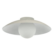 Dainolite 1 Light Flush Mount, Matte Beige w/ Opal Glass