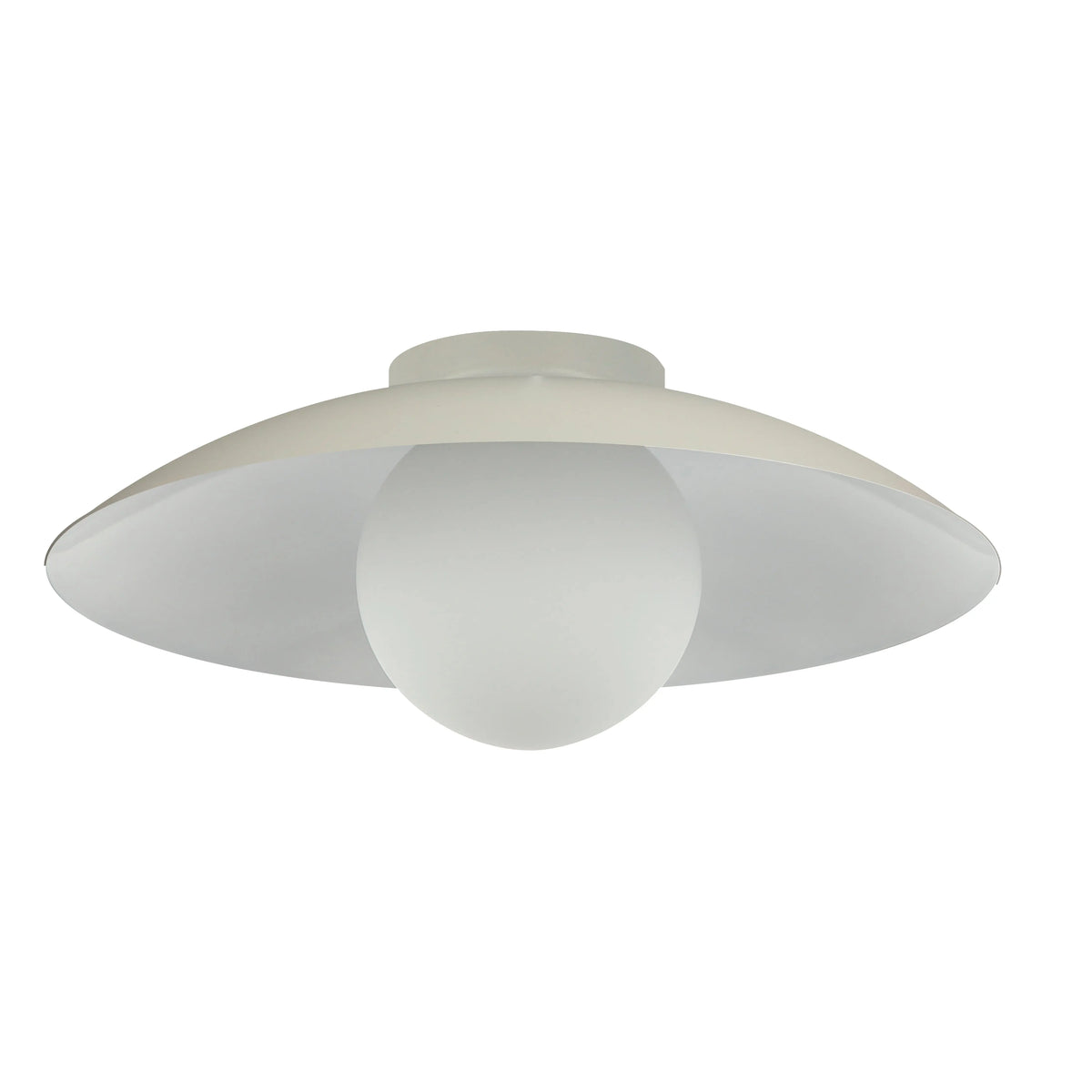 Dainolite 1 Light Flush Mount, Matte Beige w/ Opal Glass