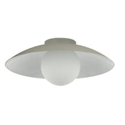 Dainolite 1 Light Flush Mount, Matte Linen w/ Opal Glass