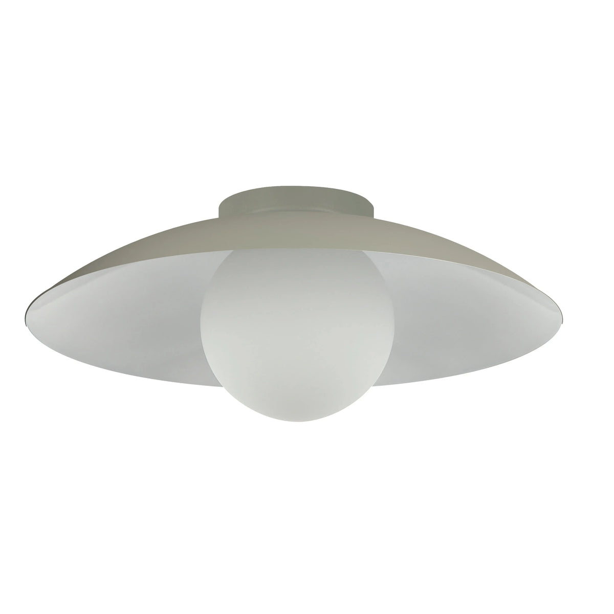 Dainolite 1 Light Flush Mount, Matte Linen w/ Opal Glass