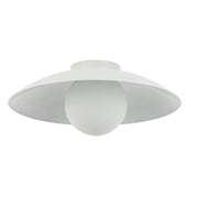 Dainolite 1 Light Flush Mount, Matte White w/ Opal Glass