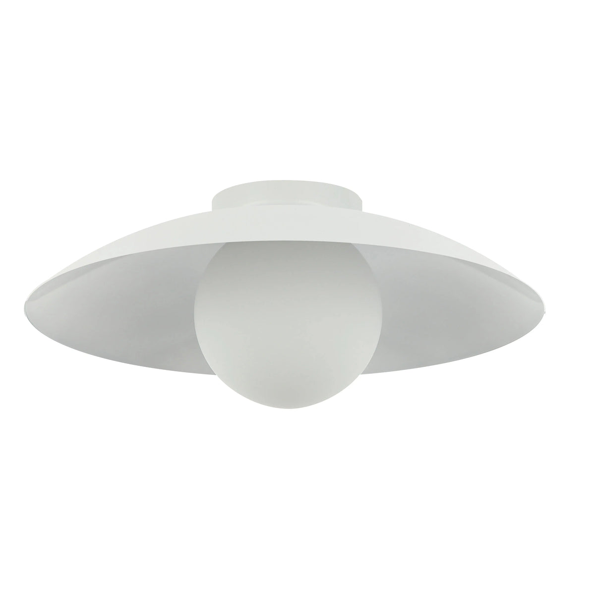 Dainolite 1 Light Flush Mount, Matte White w/ Opal Glass