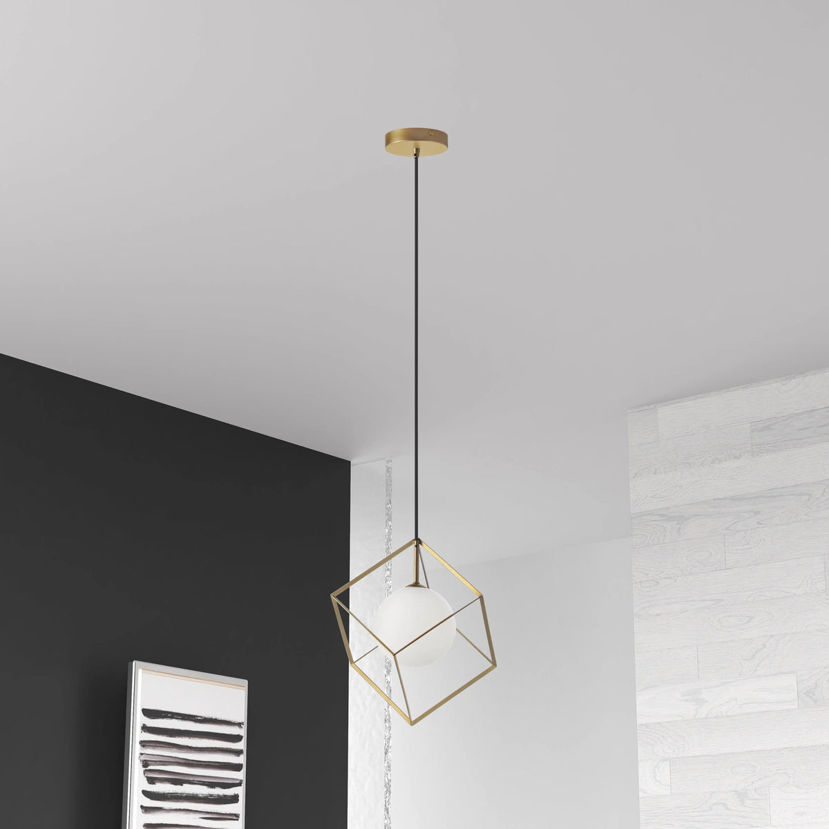 Dainolite 1 Light Halogen Pendant Gold Finish