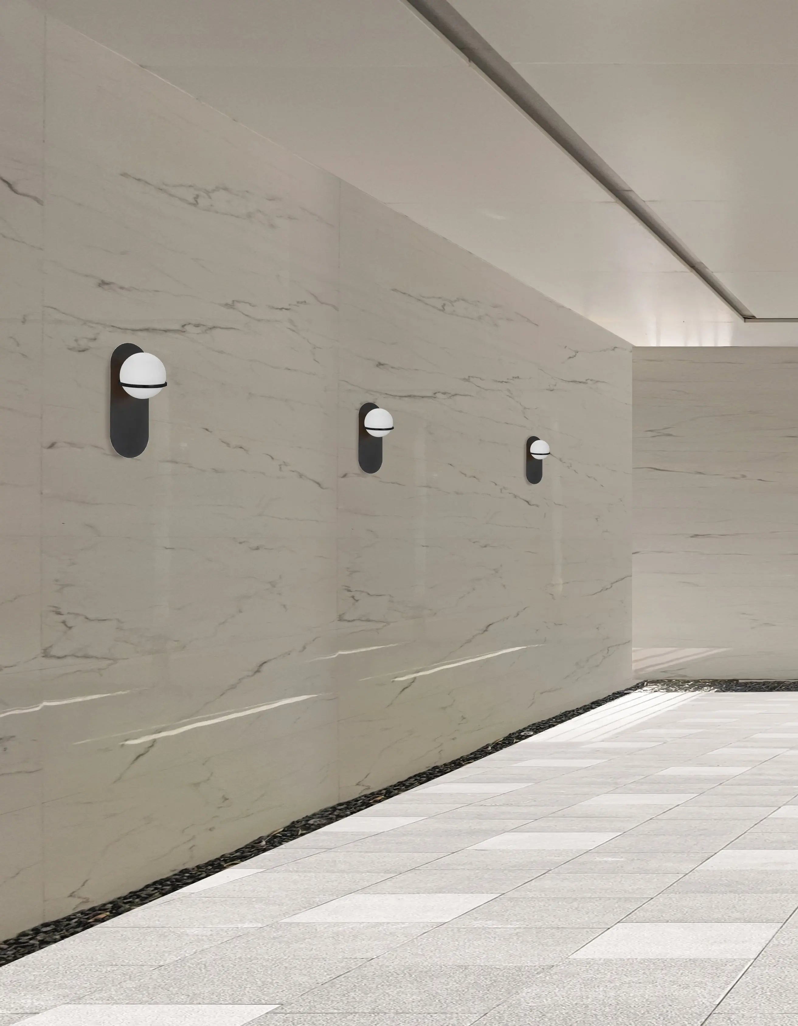 Dainolite 1 Light Halogen Wall Satin Chrome Matte Black with White Glass