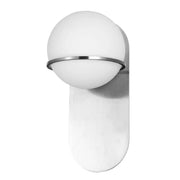 Dainolite 1 Light Halogen Wall Satin Chrome Polished Chrome with White Glass