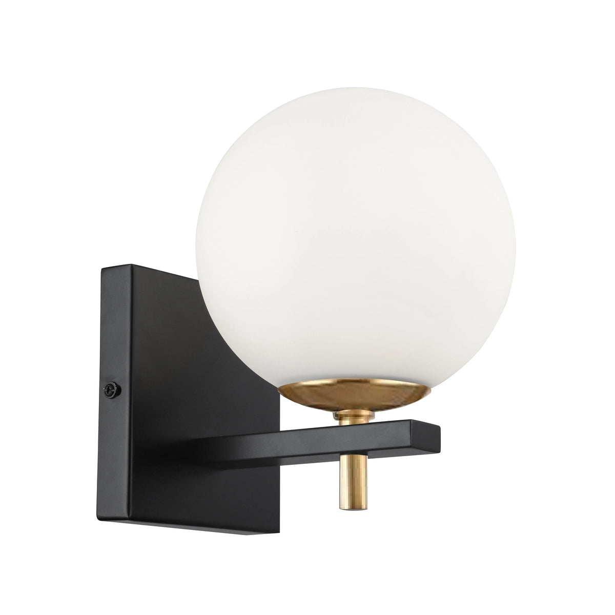 Dainolite 1 Light Halogen Wall Sconce, Matte Black and Aged Brass