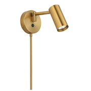 Dainolite 1 Light Halogen Wall Swing Arm Spotlight Aged Brass
