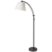 Dainolite 1 Light Incandescent Adjustable Floor Lamp, Matte Black with White Shade