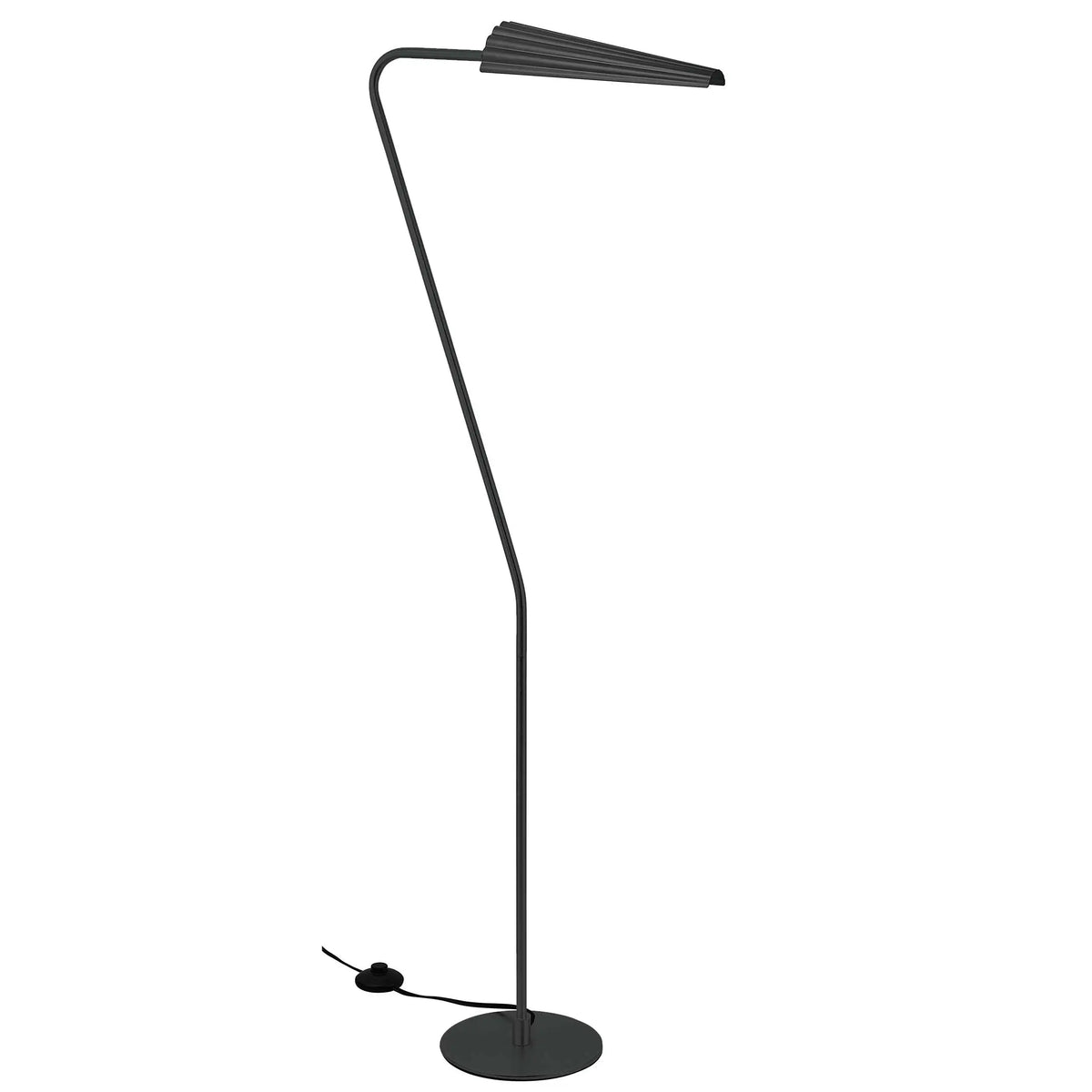 Dainolite 1 Light Incandescent Cassie Floor Lamp Matte Black w/ a Matte Black Shade