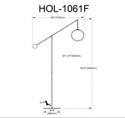 Dainolite 1 Light Incandescent Floor Lamp Matte Black with Opal Glass HOL-1061F-MB