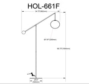 Dainolite 1 Light Incandescent Floor Lamp Matte Black with Opal Glass HOL-661F-MB