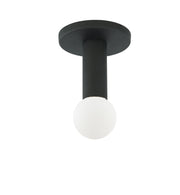 Dainolite 1 Light Incandescent Flush Mount, Matte Black