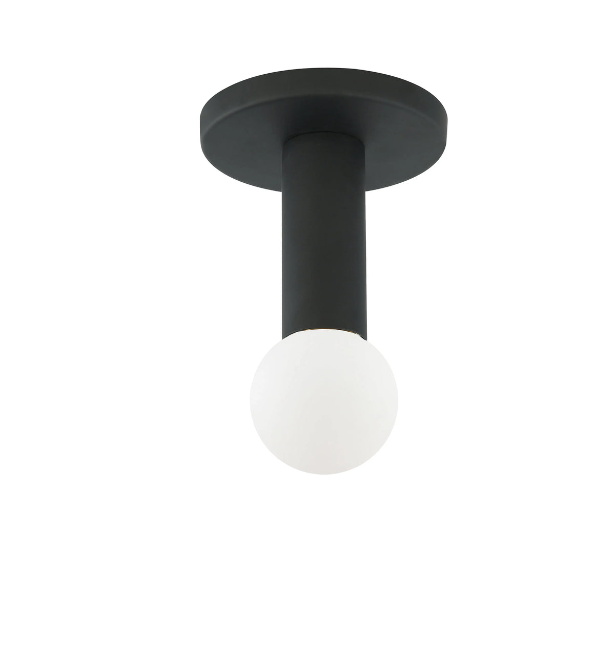 Dainolite 1 Light Incandescent Flush Mount, Matte Black