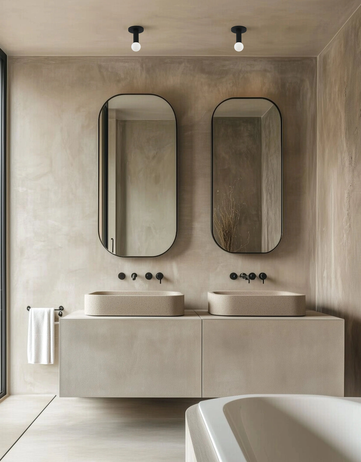 Dainolite 1 Light Incandescent Flush Mount, Matte Black