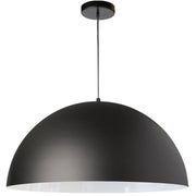 Dainolite 1 Light Incandescent Large Dome Pendant, Matte Black