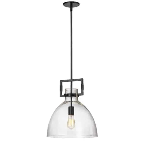 Dainolite 1 Light Incandescent Matte Black Pendant