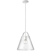 Dainolite 1 Light Incandescent Pendant Matte White Finish with Clear Glass