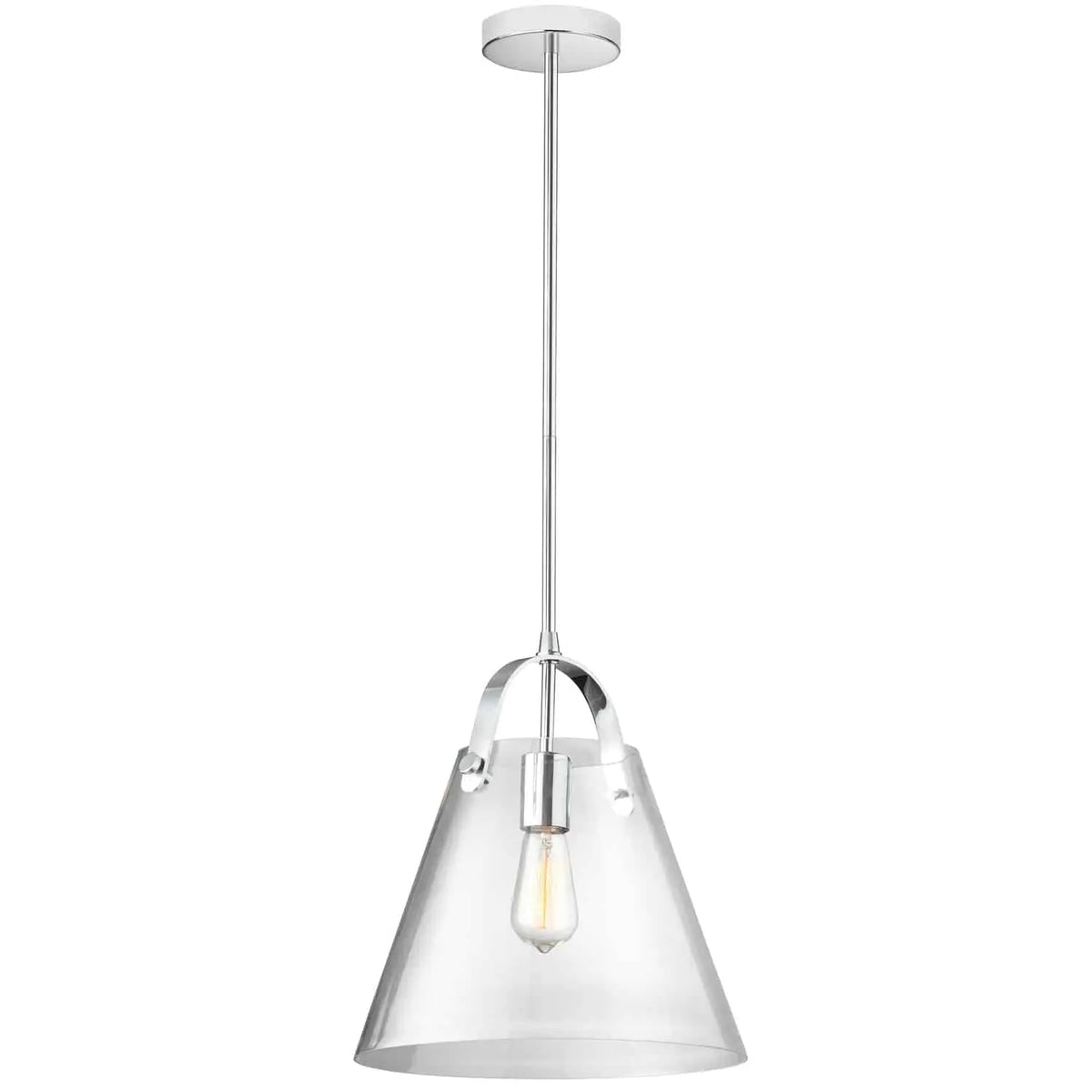 Dainolite 1 Light Incandescent Pendant Polished Chrome Finish with Clear Glass